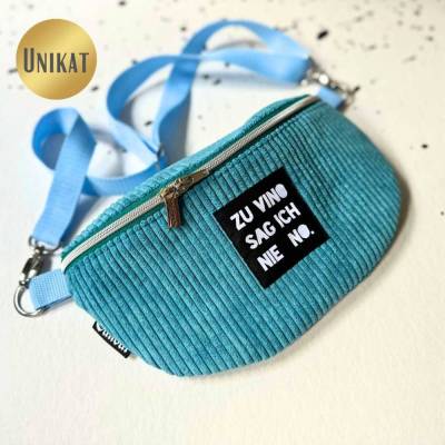 Unikat / Trendy Crossbag / Crossbody / HipBag / Bauchtasche / Gürteltasche / Umhängetasche aus Cord in Blau