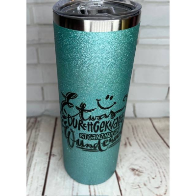Sehr schöne bedruckte Glitzer Thermobecher, Becher, To Go, lustiger Spruch,Geschenk