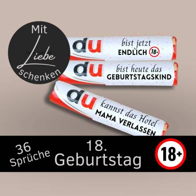 Duplo Banderolen 18. Geburtstag | Geschenk Du Botschaften | Geschenkidee Volljährigkeit | Digitaler Download