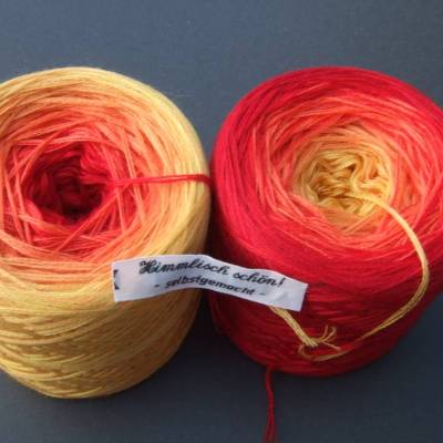 100% Schurwolle Merino extrafein Bobbel Farbverlauf Wolke 7 Feuer und Flamme 3-fädig