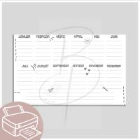 Geburtstagskalender, Jahreskalender zum Ausdrucken A4 | Planer&Listen Printabels Bild 2