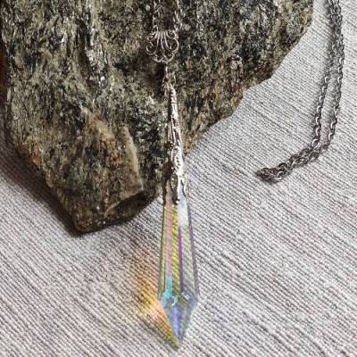 Elbenschmuck, Kristallpendel,Elfenkette, Feen Kette,Perlenkette, Gothic Kette,Kristallkette, Keltischer Schmuck