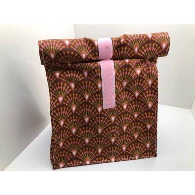 Schöne genähte Lunchbag, Lunchbeutel, Brotbeutel, Pausenbrot Tasche komplett aus beschichteter Baumwolle