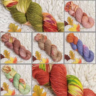 Merino Sockenwolle 6-fädig Lanartus FMS 150g Herbstfärbung