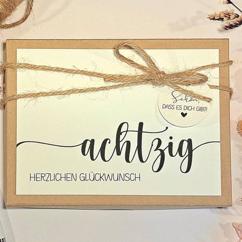 80. Geburtstag Geldgeschenk | Geschenkbox 80 Geburtstag | Geburtstagsgeschenk zum Achtzigsten | Geschenkschachtel