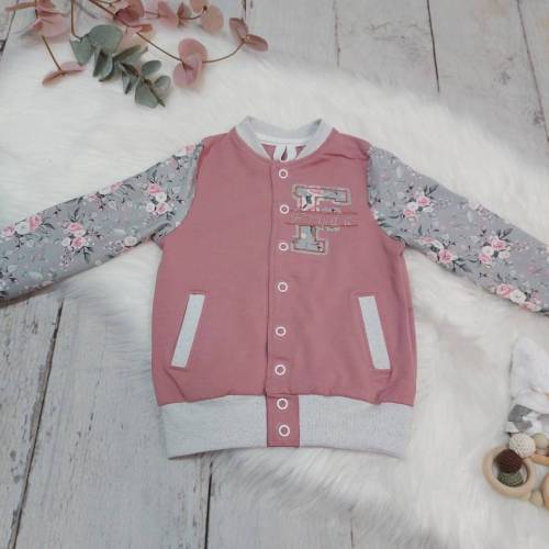 Collegejacke Rosen, personalisierbar, Gr. 68-152