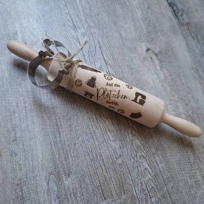 Plätzchenback-Set / Teigrolle / Ausstechförmchen / Plätzchenzeit/ Backliebe / Weihnachtsmann