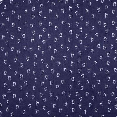 Musselin Double Gauze Baumwolle Füße marine Oeko-Tex Standard 100 (1m/10,00 €)