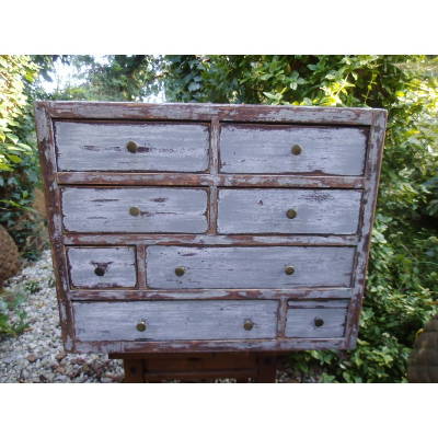 Antik Schubladen Frankreich Schubladenkasten Werkzeugschrank  Holzkasten Landhaus Cottage