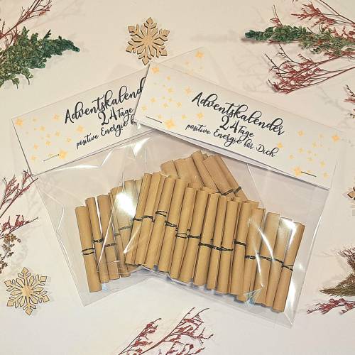 Adventskalender to go – 24 positive Gedanken & motivierende Sprüche | Handgemachter Adventskalender mit Losen