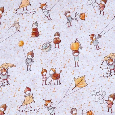 Bio Jersey Stoff Herbstwichtel von susalabim, GOTS zertifiziert, Kinderstoff, Jerseystoff Herbst, ideal für