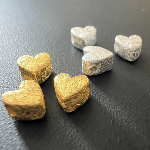 Herz aus 925-Silber, oder vergoldetem 925-Silber, gebürstet