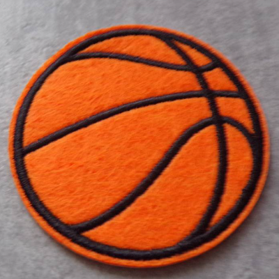 Basketball Patch gestickt zum Aufbügeln – Applikation für Kleidung & Accessoires Ø 6 cm