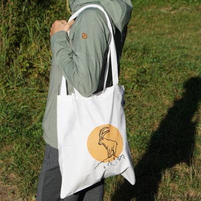 Jutebeutel Steinbock - Einkaufstasche aus Baumwolle bedruckt