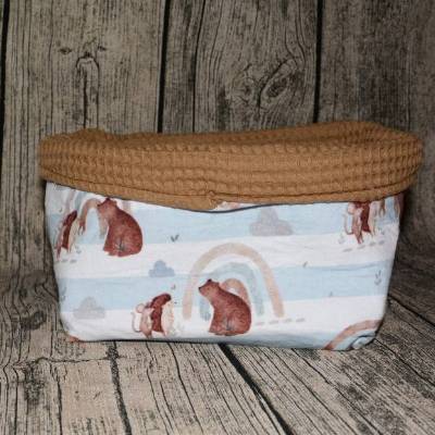 Utensilo-Baby-Kinder-Kleinkram-Geschenk-Deko-Aufbewahrung-Tiere-regenbogen-blau beige-Kinderzimmer-Junge-sand-blau-weiß