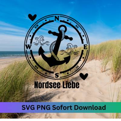 Plotter Datei ,Nordsee Liebe, Plotter file Maritime North Sea ,SVG PNG, png-svg, Möwe Leuchtturm Nordsee- Nordsee Liebe