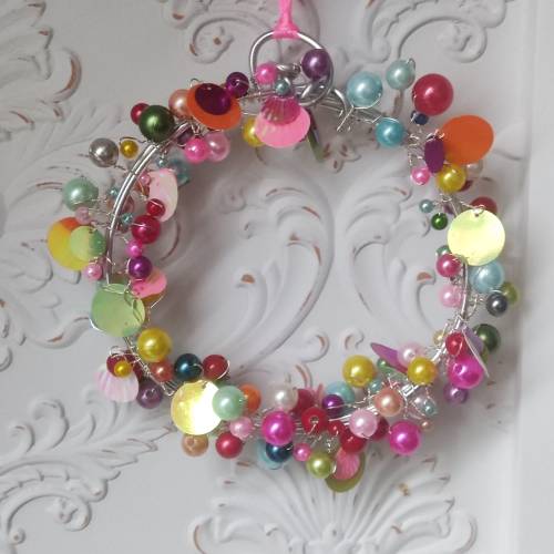 Funkelherz, Funkelkranz, Sonnenfänger, Türkranz, Fensterschmuck