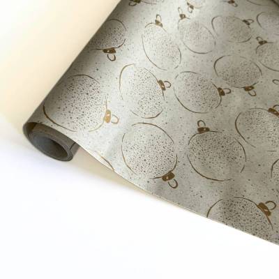 Geschenkpapier WEIHNACHTSKUGELN aus Graspapier 3m nachhaltiges Weihnachtspapier 1 Rolle 50cm breit