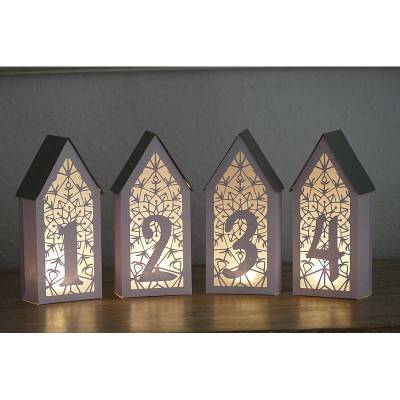 Plotterdatei Advent Häuschen Ornament Adventskranz Weihnachten
