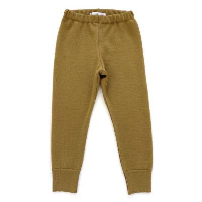 Schmale Wollhose Größe 92/98 ockergelb / Upcycling Leggings für Kinder aus 100% Merinowolle