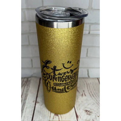 Sehr schöne bedruckte Glitzer Thermobecher, Becher, To Go, lustiger Spruch,Geschenk