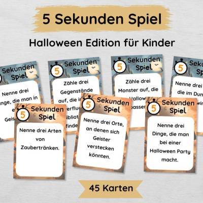 5 Sekunden Halloween Spiel für Kinder, spaßige Beschäftigung auf der Halloween Party
