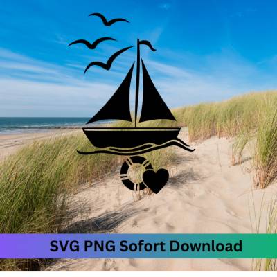 Plotter Datei ,Nordsee Liebe, Plotter file Maritime North Sea ,SVG PNG, png-svg, Möwe Leuchtturm Nordsee- Nordsee Liebe