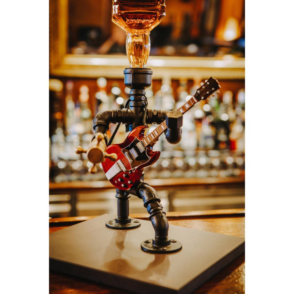 Lazmin Miniatur-Gitarre Mit Ständer & Box - Holz Deko Für Schreibtisch & Geschenk