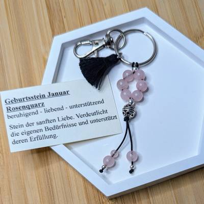 Geburtsstein Januar (Schlüssel-)Anhänger aus Edelsteinen
