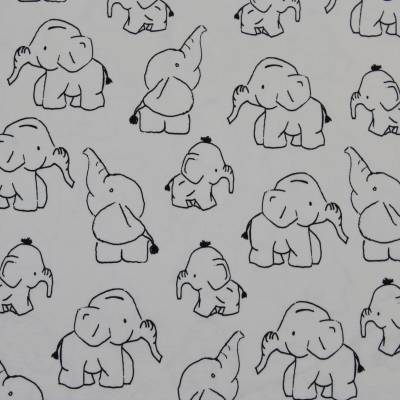 Elefanten | Elefant | Jersey | Baumwolljersey | Kinderstoff | wollweiß