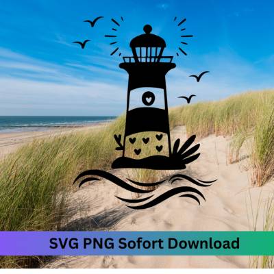 Plotter Datei ,Nordsee Liebe, Plotter file Maritime North Sea ,SVG PNG, png-svg, Möwe Leuchtturm Nordsee- Nordsee Liebe