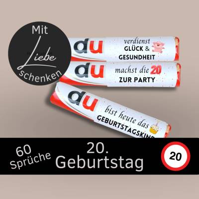 Duplo Banderolen 20. Geburtstag | Geschenk Du Botschaften | Geschenkidee Last Minute | Digitaler Download