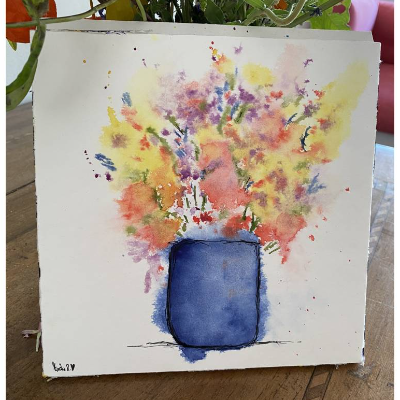 Handgemaltes Aquarellbild – Wildromantische Natur auf 20x20 cm | Einzigartiges Kunstwerk für Dein Zuhause