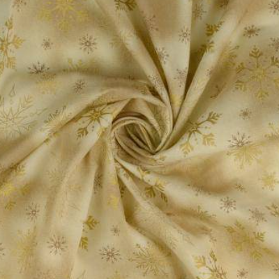 Weihnachtsstoff Baumwolle Popeline goldene Schneeflocke (1m/10,-€)