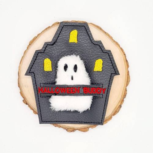 Stickdatei Gespenst mit Spukhaus 10x10 ITH