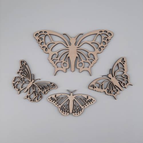 Schmetterlinge für die Wand 4tlg zum Dekorieren Verzieren u. Basteln Verschönern Sommer Frühling Wanddeko DIY