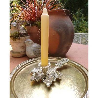 Kammerleuchter Tellerleuchter Messing Leuchter Blatt Blattleuchter Kerzenhalter Kerzenständer