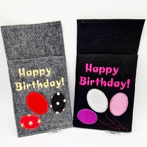 Stickdatei ITH Schokoladenhülle Geburtstag – Verpackung für Schokolade & Gutschein