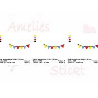 Stickdatei Wimpelkette in drei größen wimpel ab dem 10cm x 10cm rahmen Bild 2