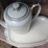 37 tlg. großes Art Deco Kaffeeservice für 11 Personen Elfenbein 50 Jahre Zeh Scherzer Bavaria Jubiläums Porzellan 30er J Bild 3