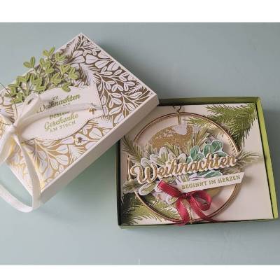 Geschenkschachtel mit Baumanhänger, Dekohänger, Weihnachtsgeschenk, Geldgeschenk, Mitbringsel, Stampin up