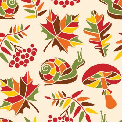 10 Postkarten Die Schnecke und der Herbst, neutrale Grußkarten im herbstlichen Patchwork