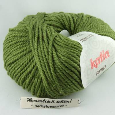 Katia Peru kuschelige einfarbige Wolle mit Alpaka in Farbe 15, moosgrün
