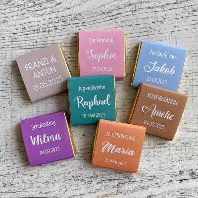 Gastgeschenk Taufe | Schokolade Schokotäfelchen | personalisiert