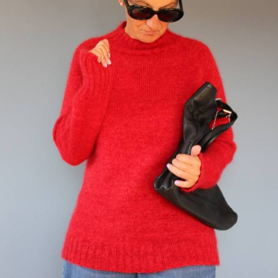 Pilsen Sweater stricken, Raglan von oben in 8 Größen