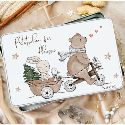 	 Keksdose personalisiert, Plätzchendose Weihnachten, Personalisierte Keksdose, Geschenk Kinder, Vorratsdose