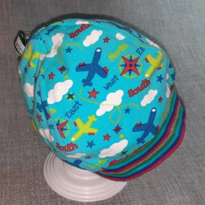 Wende-Beanie KU 43-46cm, Wendemütze, 2-in-1 Mütze mit Bündchen, doppellagige Mütze