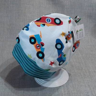 Wende-Beanie KU 47-50cm, Wendemütze, 2-in-1 Mütze mit Bündchen, doppellagige Mütze,