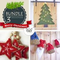 Bundle Christmas 1 - Sparpaket mit 3 Häkelanleitungen - Oh Tannenbaum , Wundersterne und die Mini Granny Bags Bild 1