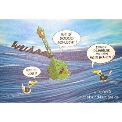 Lustiges Hösti Tischset Heulboje – Maritimes Platzset Möwen 44x30 cm abwaschbar